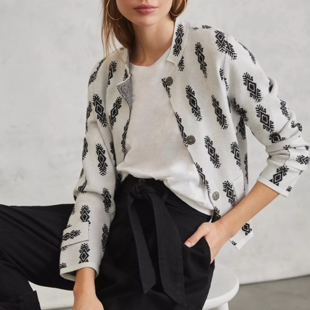 Anthropologie Pilcro Cropped Sweater Jacket
